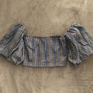 Zara Balloon Sleeve Crop Top